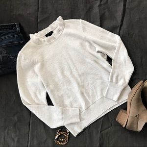 Ruffle Neck Pullover sweater J. Crew